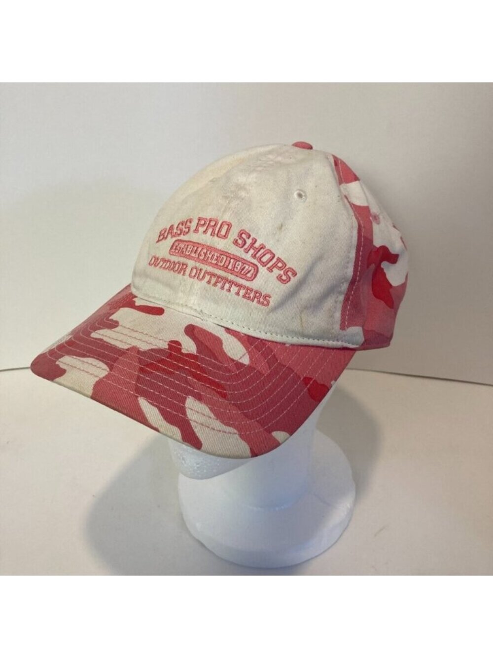 5/$25 Women’s One Size Bass Pro Shops Pink White Camo Hat Cap Outdoor Outfitters